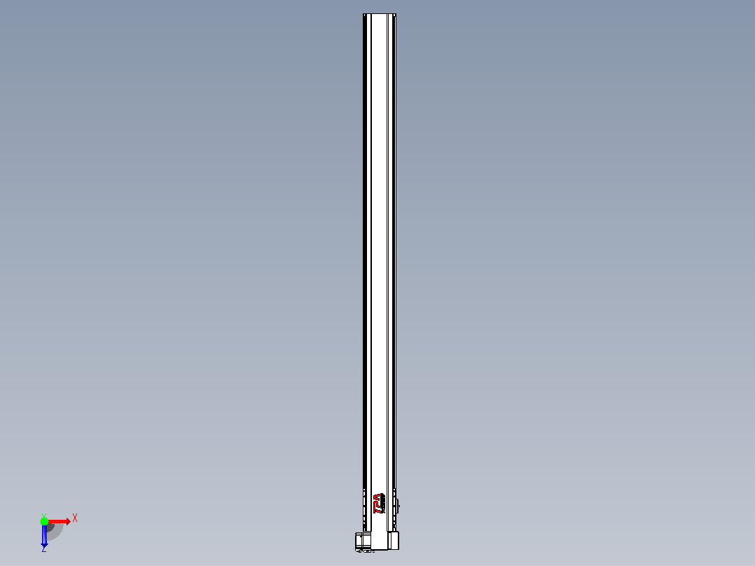 皮带直线轴半封闭可选导轨TPA-HNB-120D-110-L1650-RP-Y-P40-N3俯视图