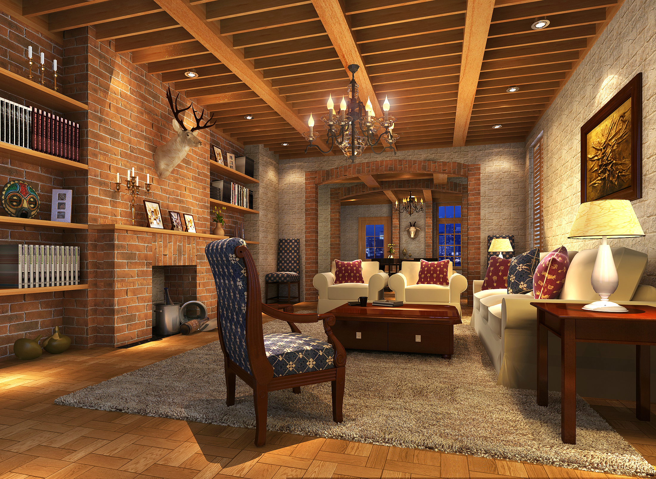 某跃层样板房田园风格装饰施工图