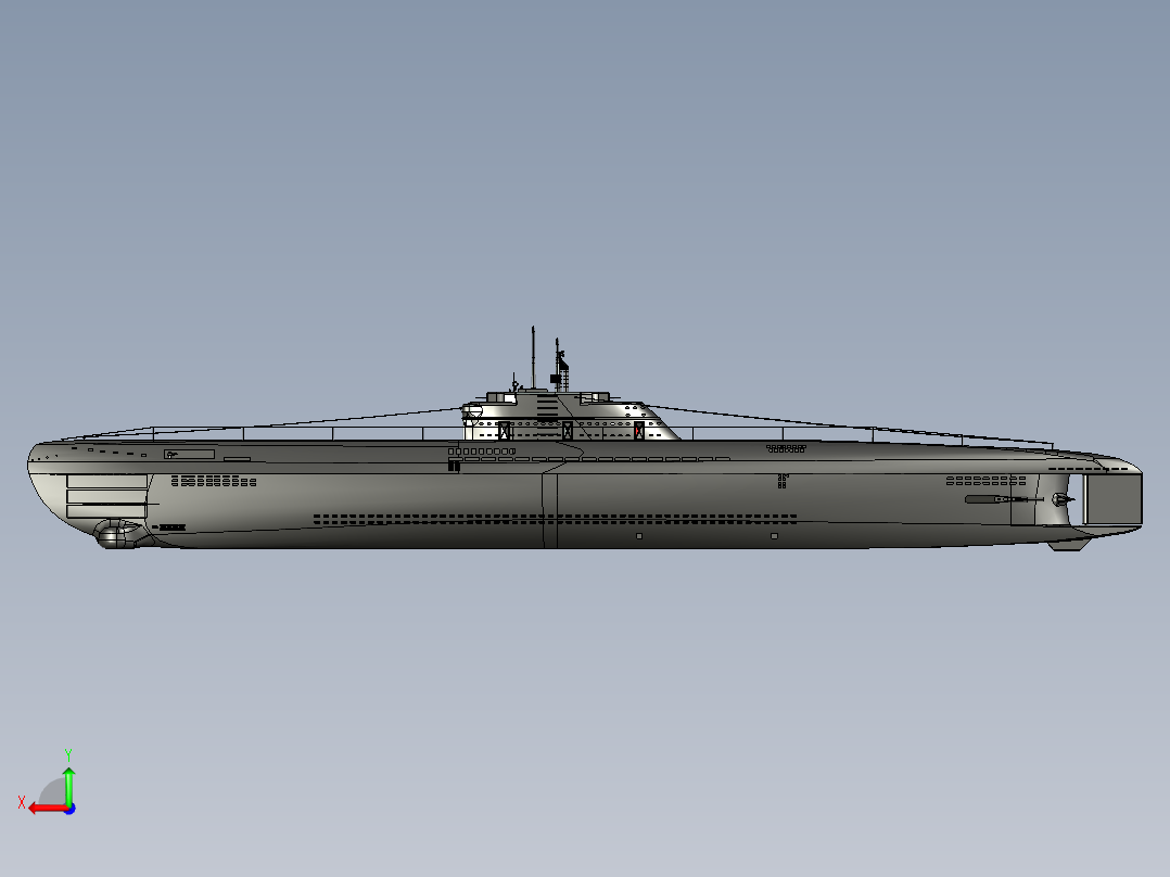 柴油潜艇后视图