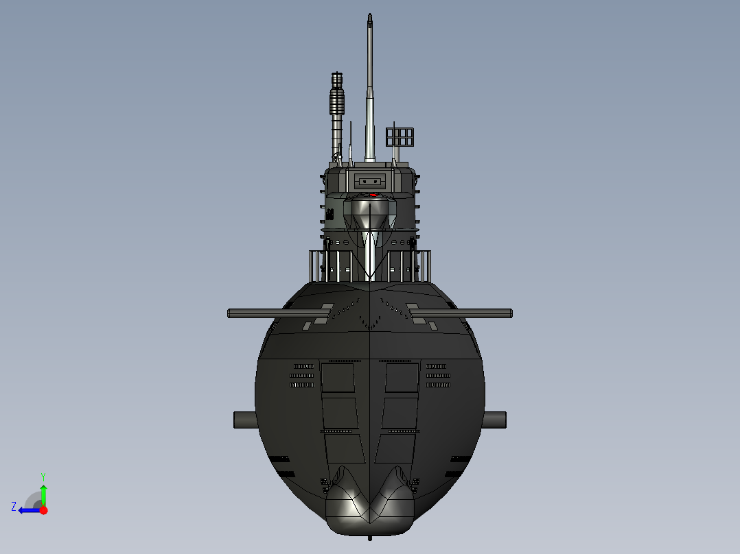 柴油潜艇右视图