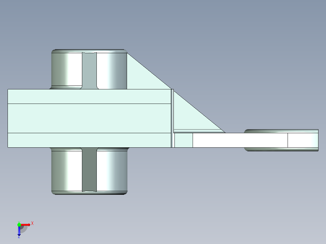 831002拨叉三维图俯视图
