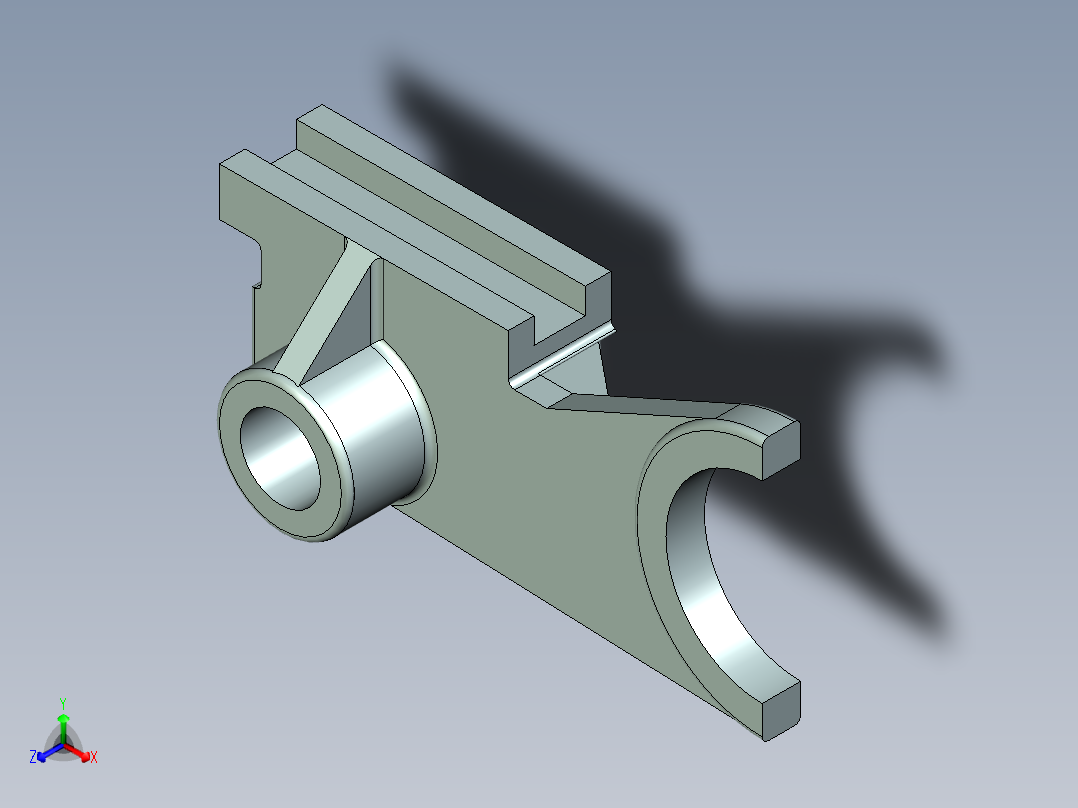 831002拨叉三维图正等轴测图
