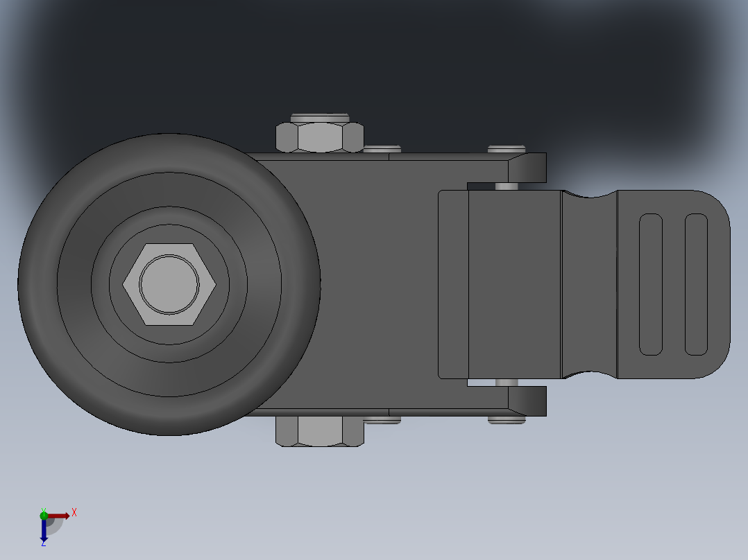 两款75轴式万向脚轮刹车脚轮3d图纸打包俯视图