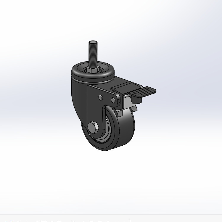 两款75轴式万向脚轮刹车脚轮3d图纸打包