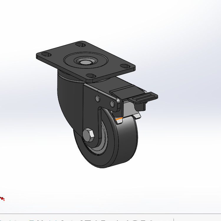 两款75轴式万向脚轮刹车脚轮3d图纸打包