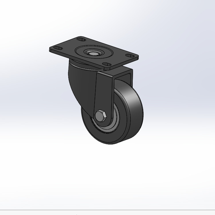 两款75轴式万向脚轮刹车脚轮3d图纸打包