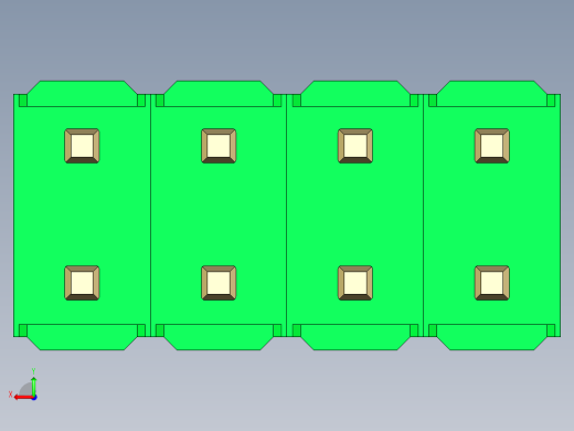 彩色公头100mil（2.54mm）系列-DS1021_green_2x04p_100mil_Type19_rev1.0后视缩略图
