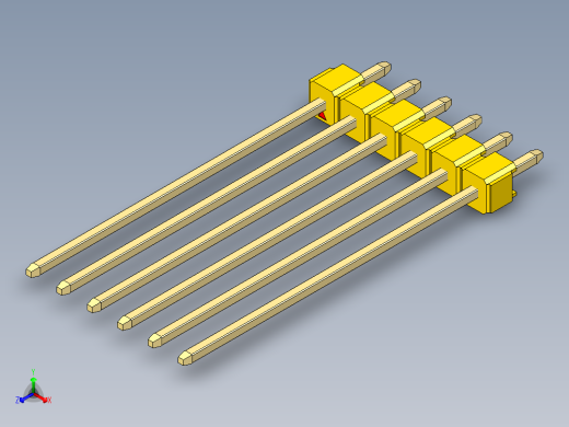 彩色公头100mil（2.54mm）系列-DS1021_yellow_1x06p_100mil_Type43_rev1.0
