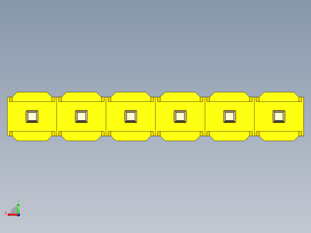 彩色公头100mil（2.54mm）系列-DS1021_yellow_1x06p_100mil_Type43_rev1.0后视图