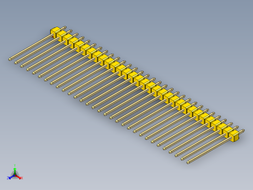 彩色公头100mil（2.54mm）系列-DS1021_yellow_1x31p_100mil_Type19_rev1.0