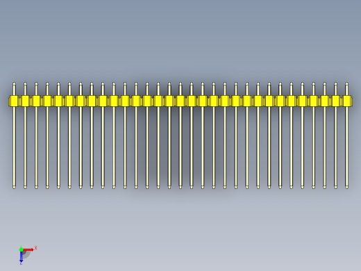 彩色公头100mil（2.54mm）系列-DS1021_yellow_1x31p_100mil_Type19_rev1.0俯视缩略图
