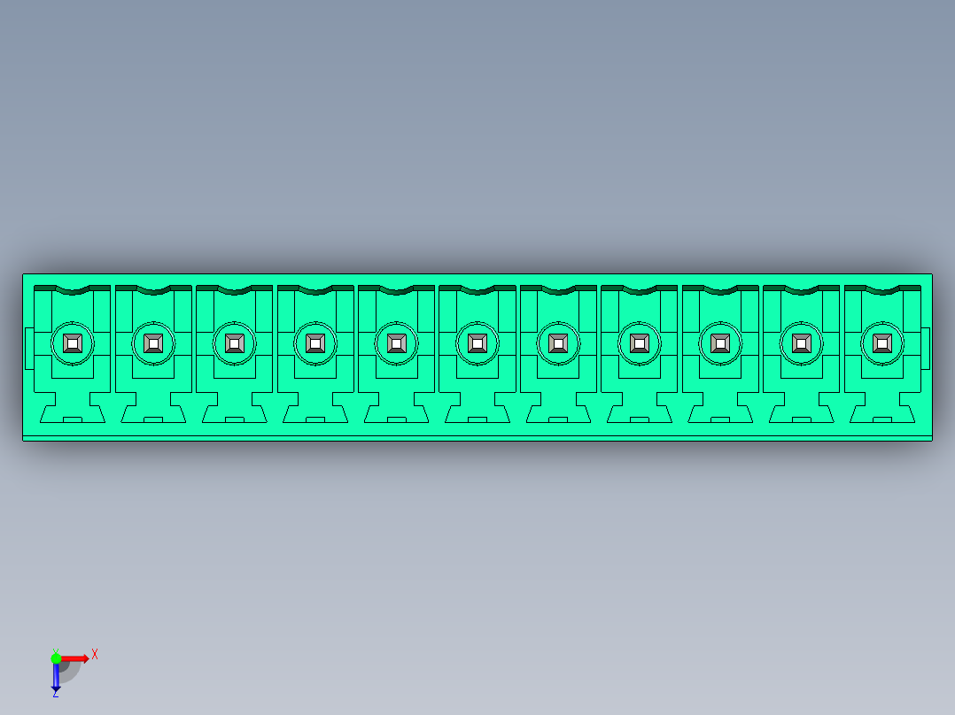 DEGSON 15EDG 系列 3.5mm 插拔式接线端子 FullPack-15EDGVC-3.5-11P-14-00AH俯视图