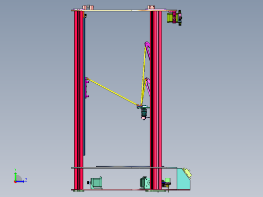 钢板和铝型材搭建并联3d打印机左视缩略图