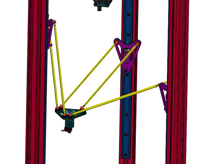 钢板和铝型材搭建并联3d打印机
