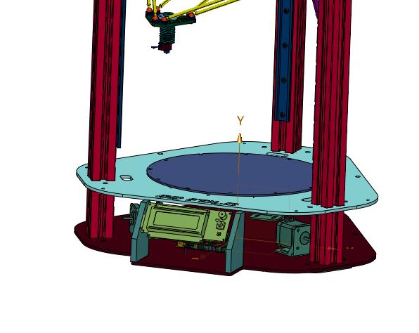钢板和铝型材搭建并联3d打印机