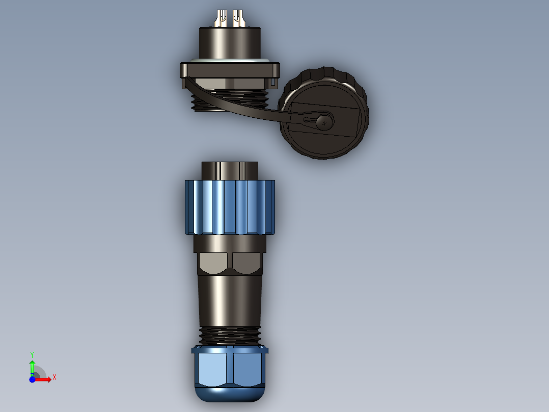 SP16防水连接器前视图