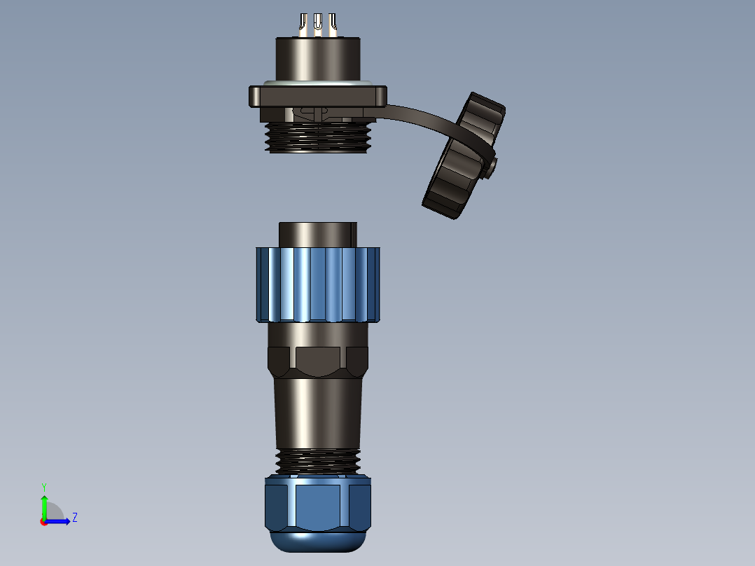 SP16防水连接器左视图