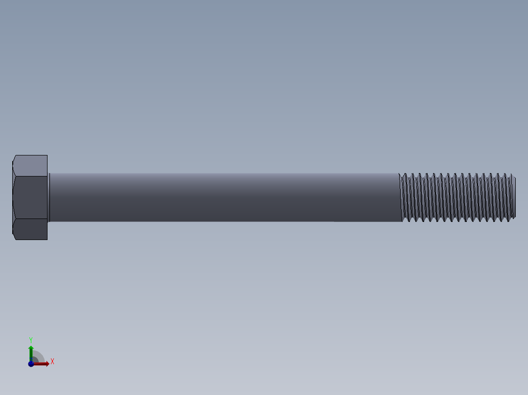 UNC 六角螺栓-Hex Bolt 0.625-11 x 6.SLDPRT前视图