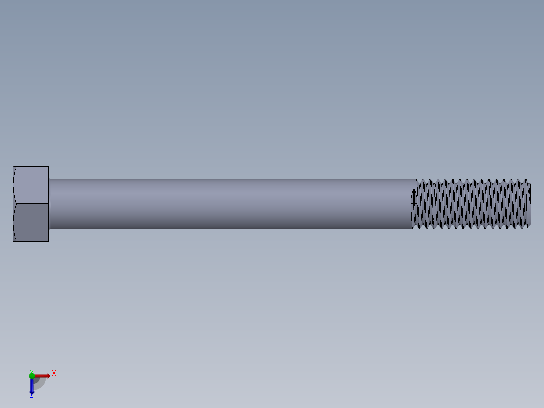 UNC 六角螺栓-Hex Bolt 0.625-11 x 6.SLDPRT俯视图