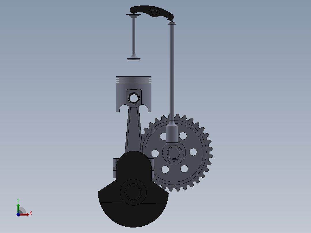 单缸电机前视图