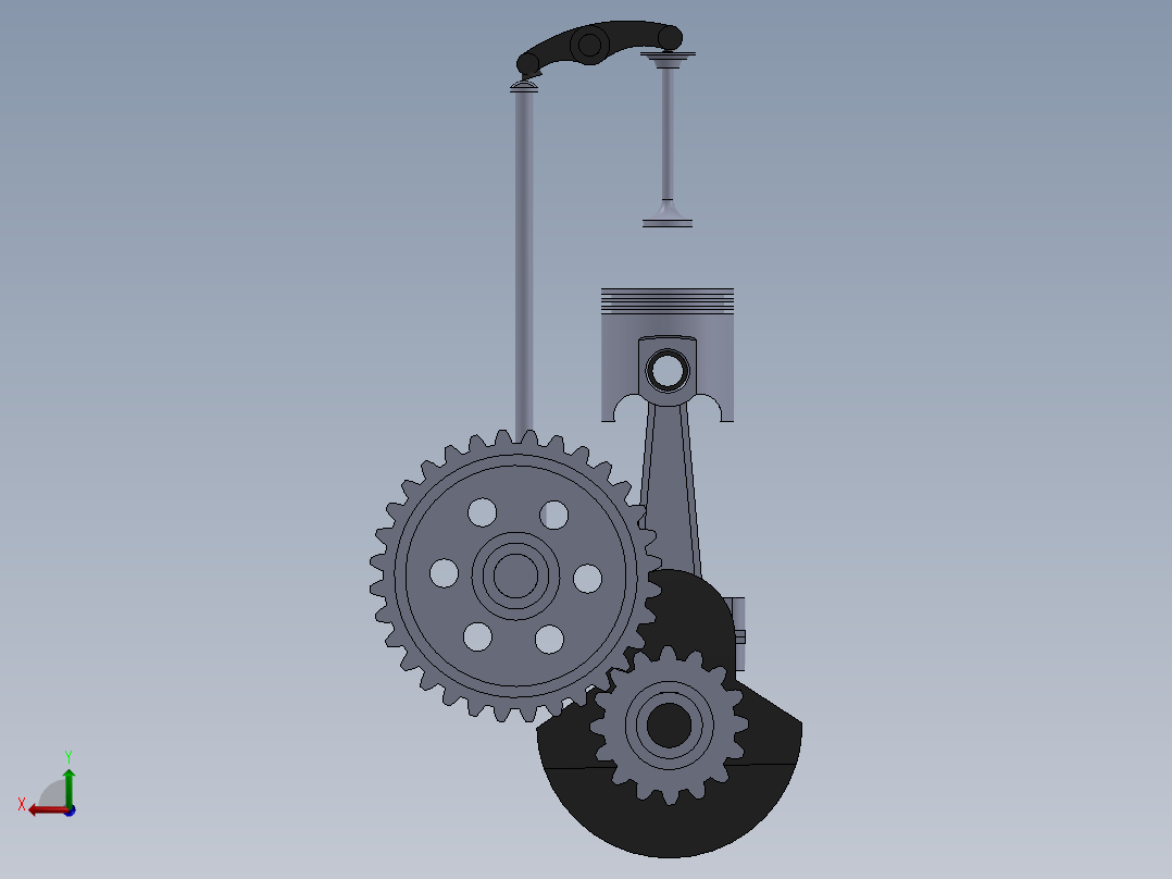 单缸电机后视图