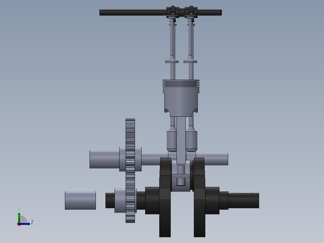 单缸电机左视图
