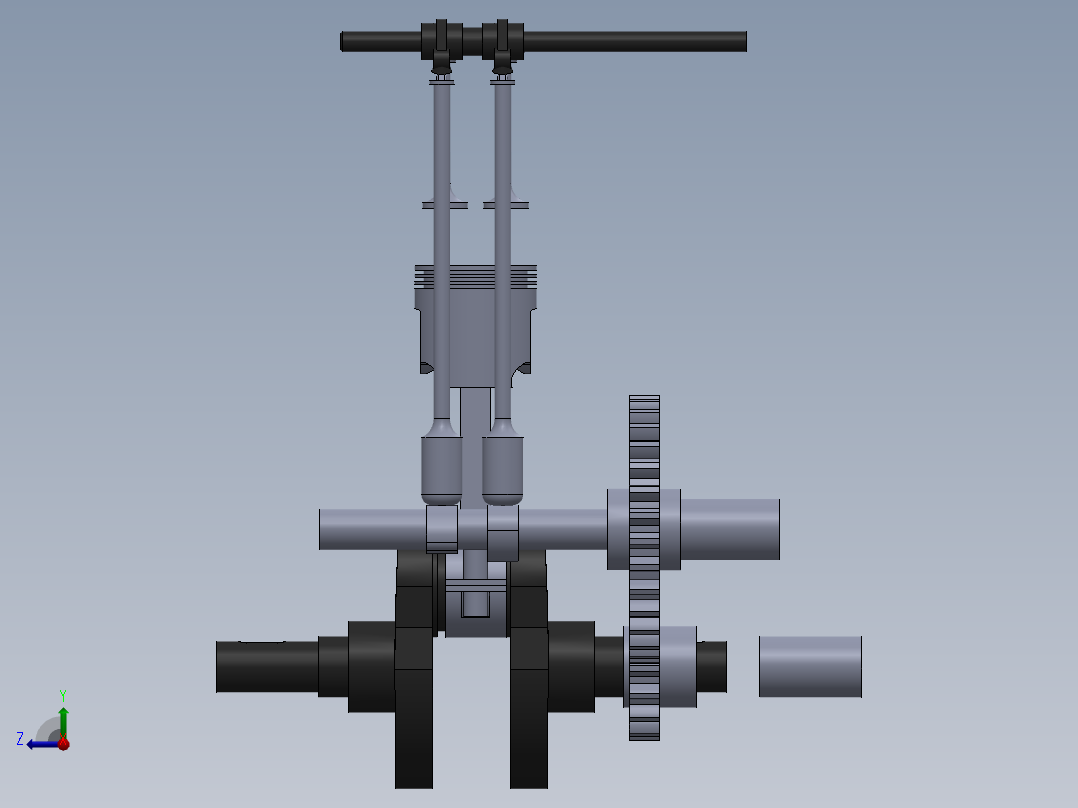 单缸电机右视图