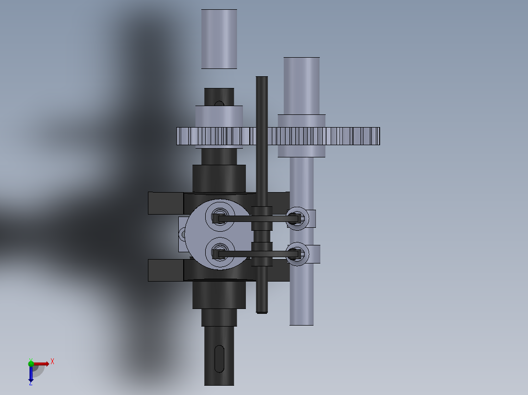 单缸电机俯视图