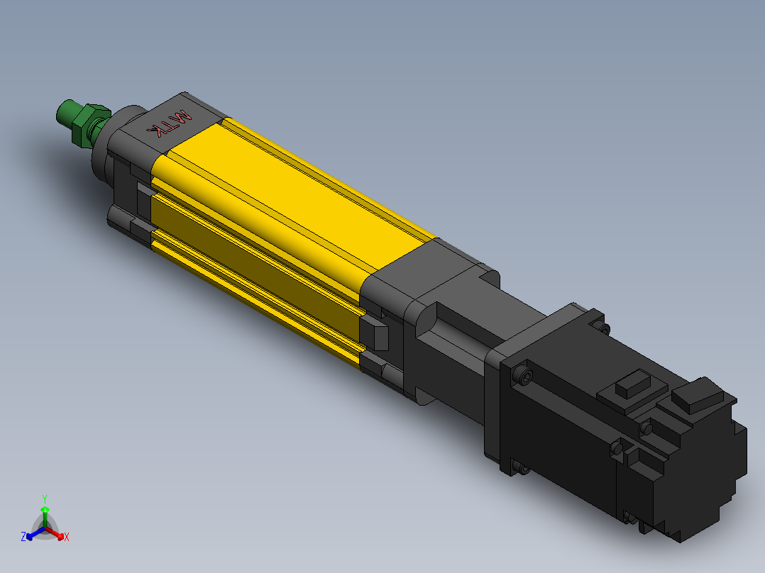 电动缸MES40-D-400W正等轴测图