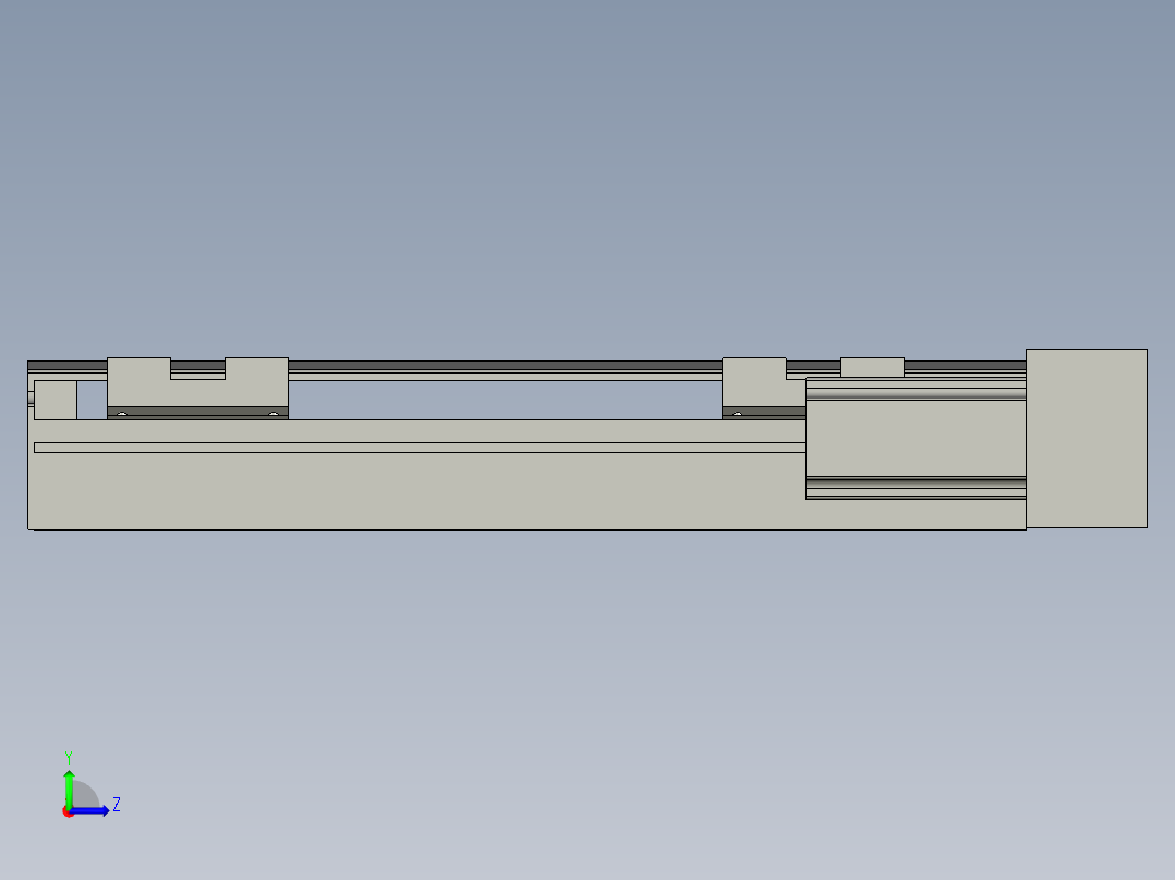 直线模组LHA6-S200-R-100W(16丝杆)设计图纸左视图