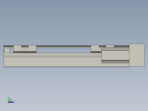 直线模组LHA6-S200-R-100W(16丝杆)设计图纸左视缩略图