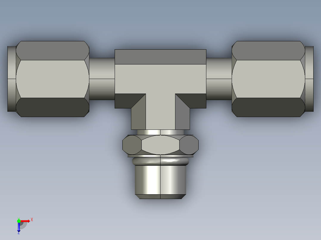 卡套式工业通用硬管接头4_s5bu-s俯视图