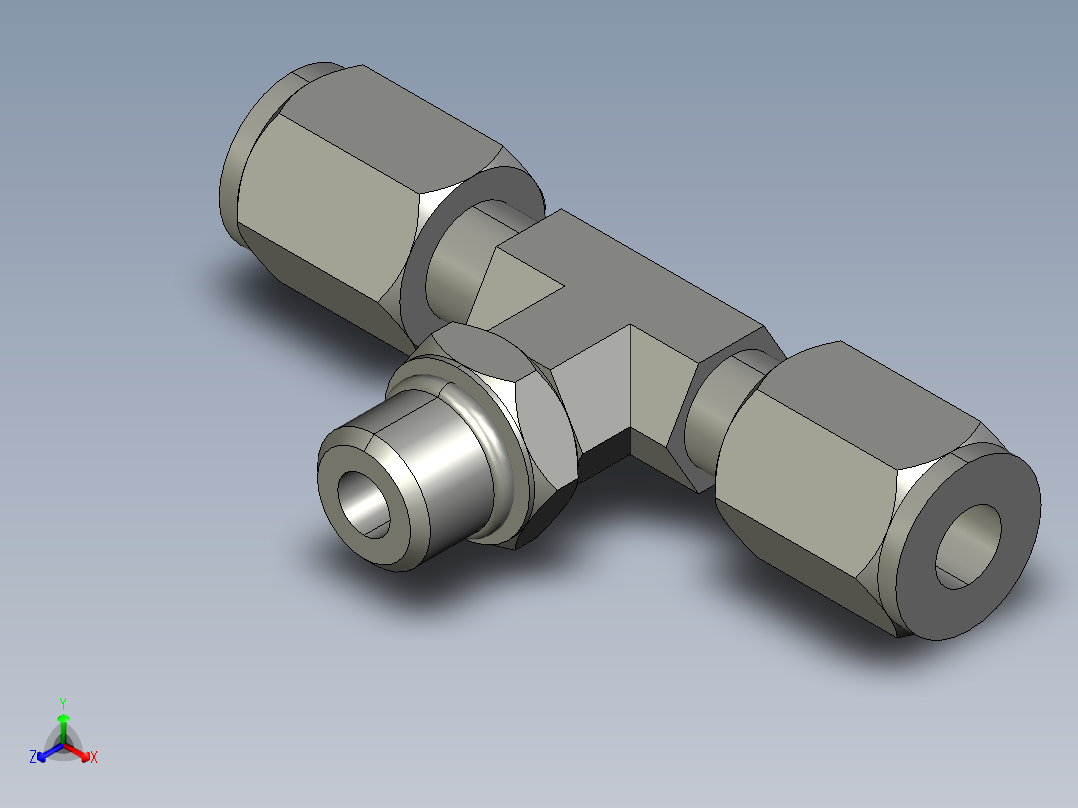 卡套式工业通用硬管接头4_s5bu-s正等轴测图