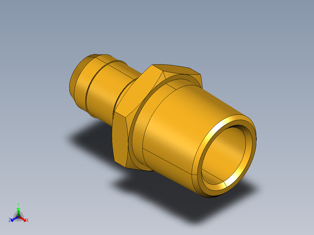 工业通用螺蚊管倒齿式工业硬管接头Male Connector 28-8-6主视图