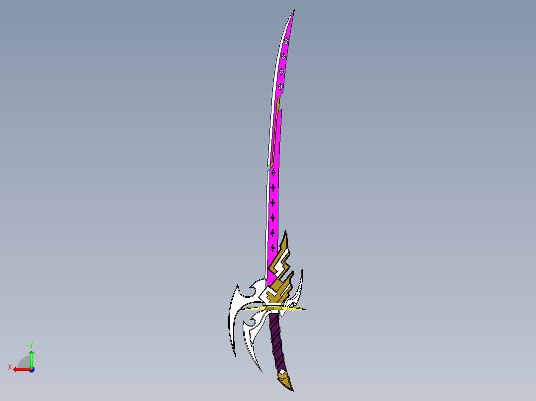 游戏道具源深冲击武士刀后视图