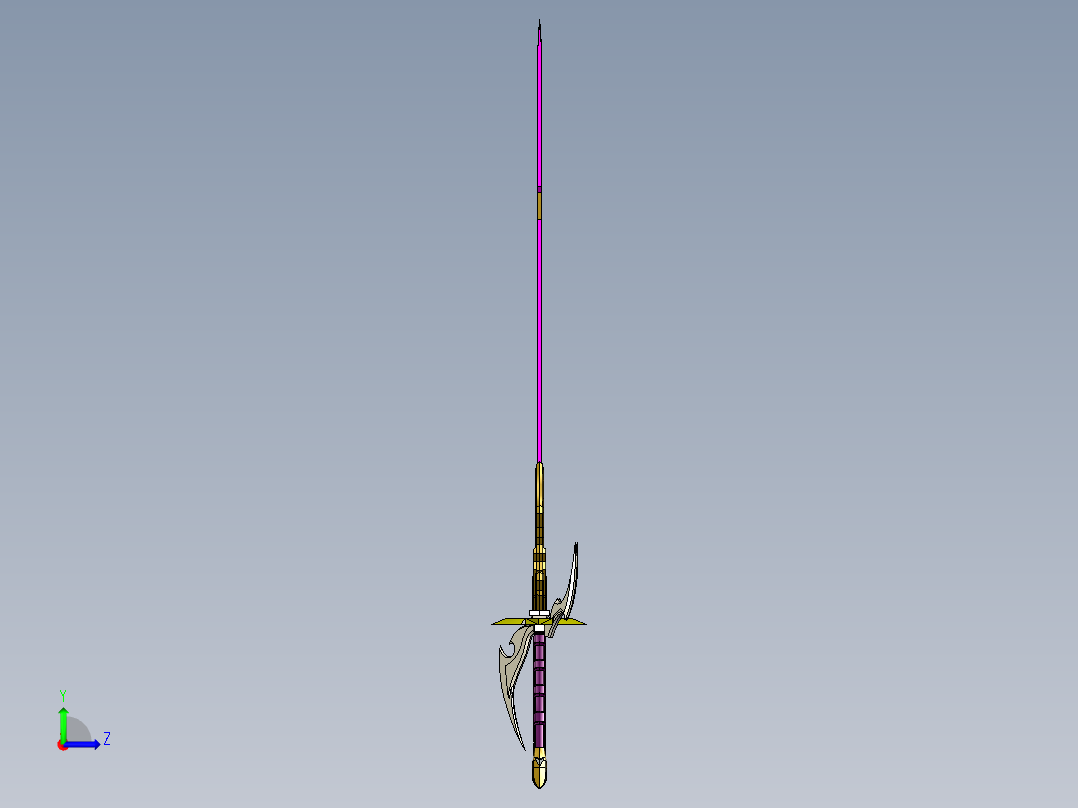 游戏道具源深冲击武士刀左视图