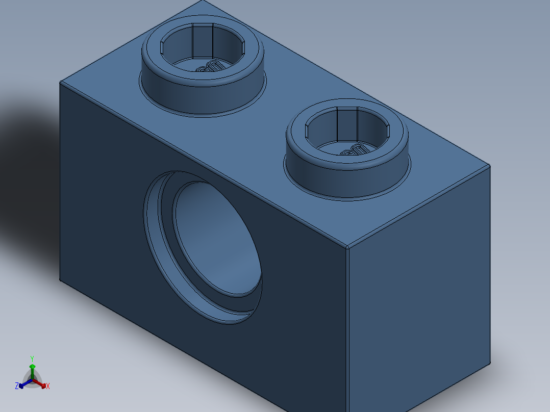 乐高机械组积木（横梁）-6004881- 3700 Medium Blue Technic Brick 1 x 2 with Hole