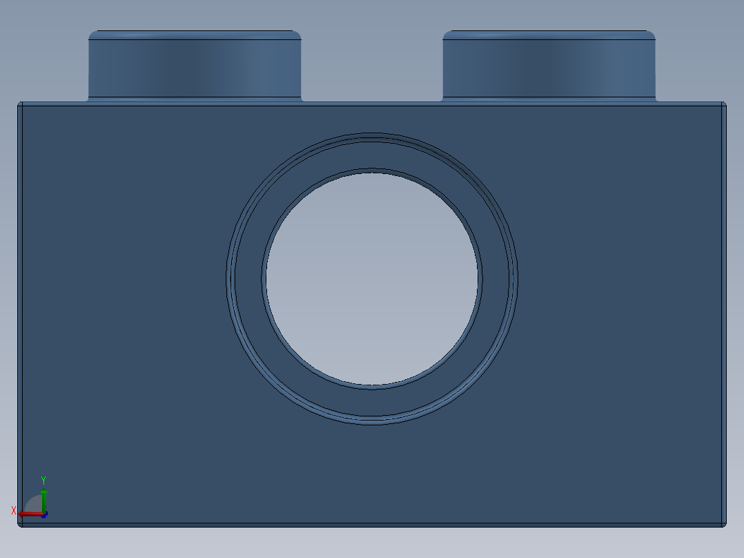 乐高机械组积木（横梁）-6004881- 3700 Medium Blue Technic Brick 1 x 2 with Hole后视图