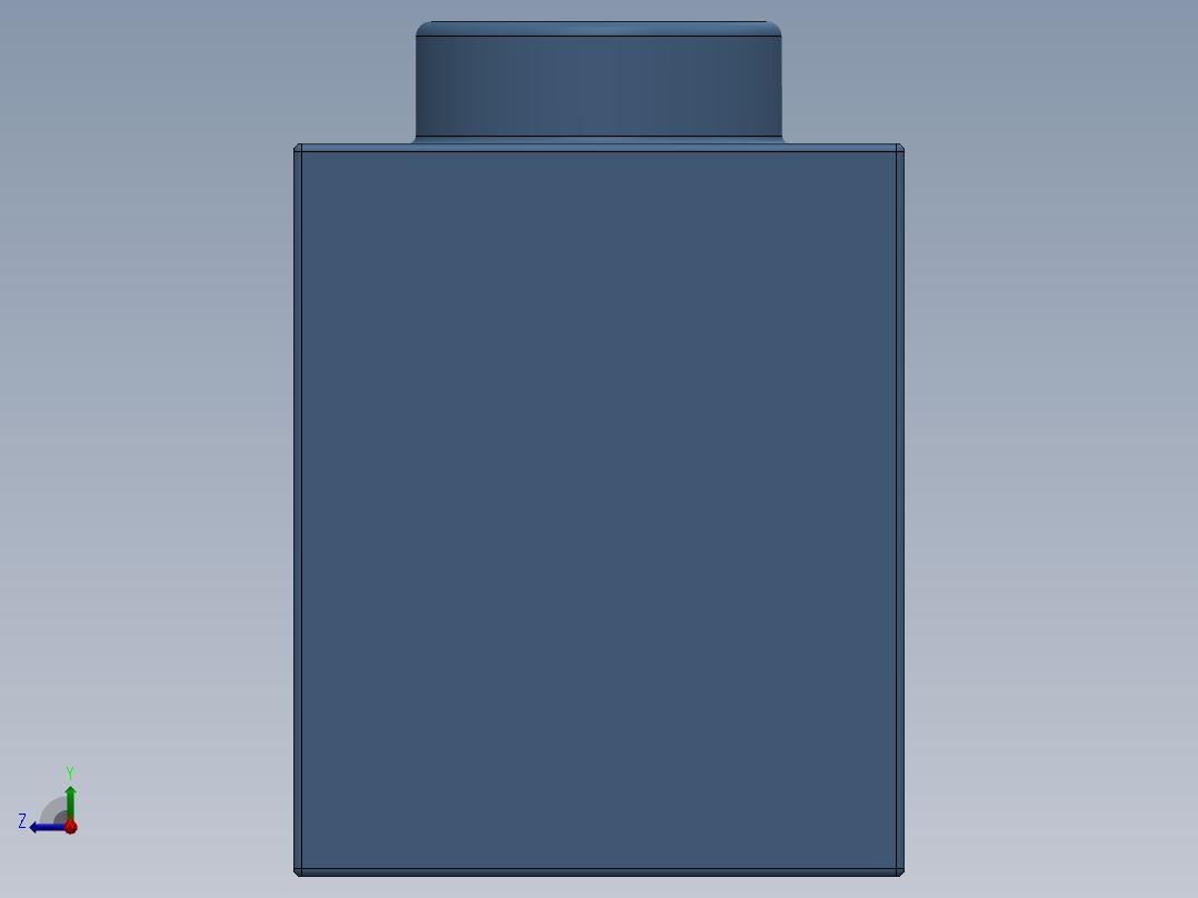 乐高机械组积木（横梁）-6004881- 3700 Medium Blue Technic Brick 1 x 2 with Hole右视图