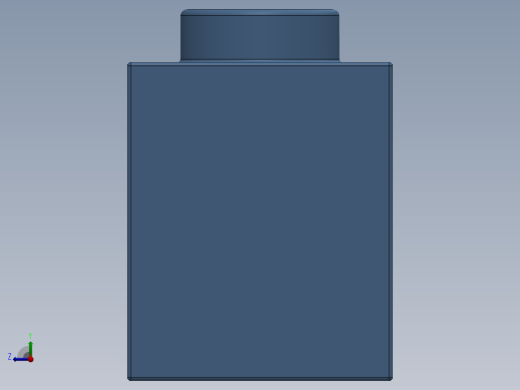 乐高机械组积木（横梁）-6004881- 3700 Medium Blue Technic Brick 1 x 2 with Hole右视缩略图