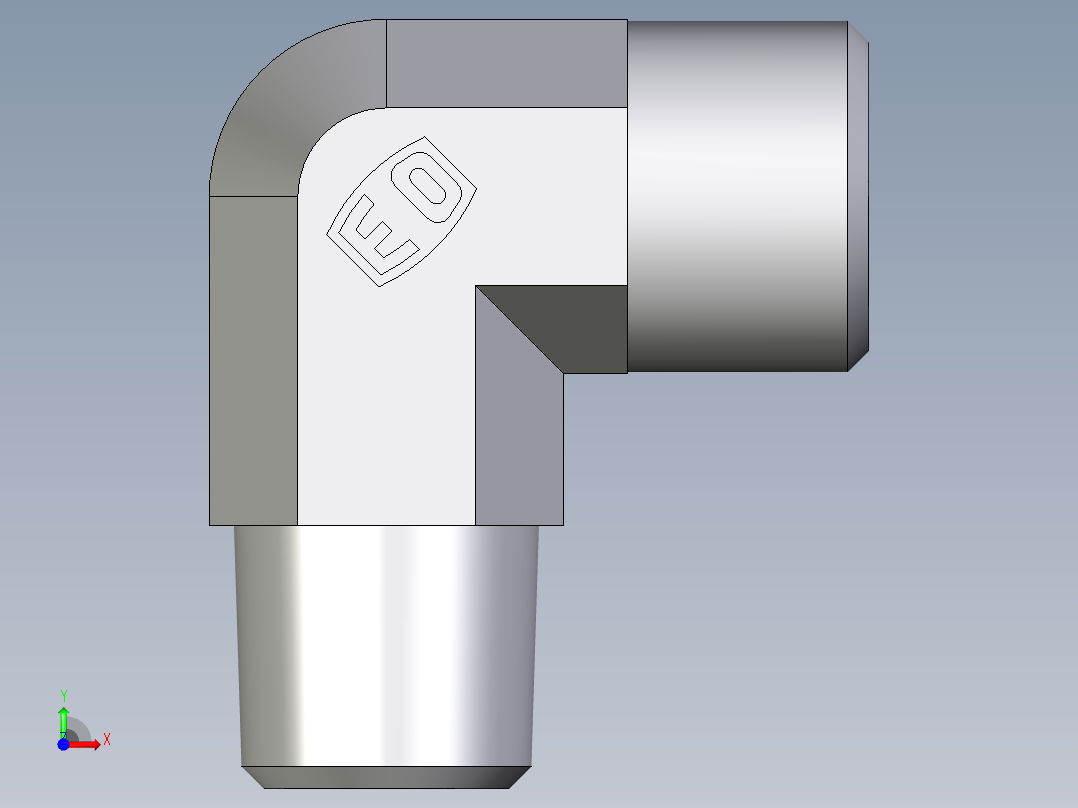 卡套式工业通用硬管接头EO_Male_stud_elbow_WE10LR71X前视图