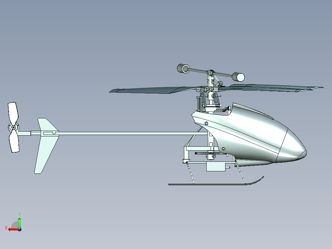 V911遥控直升机模型后视图
