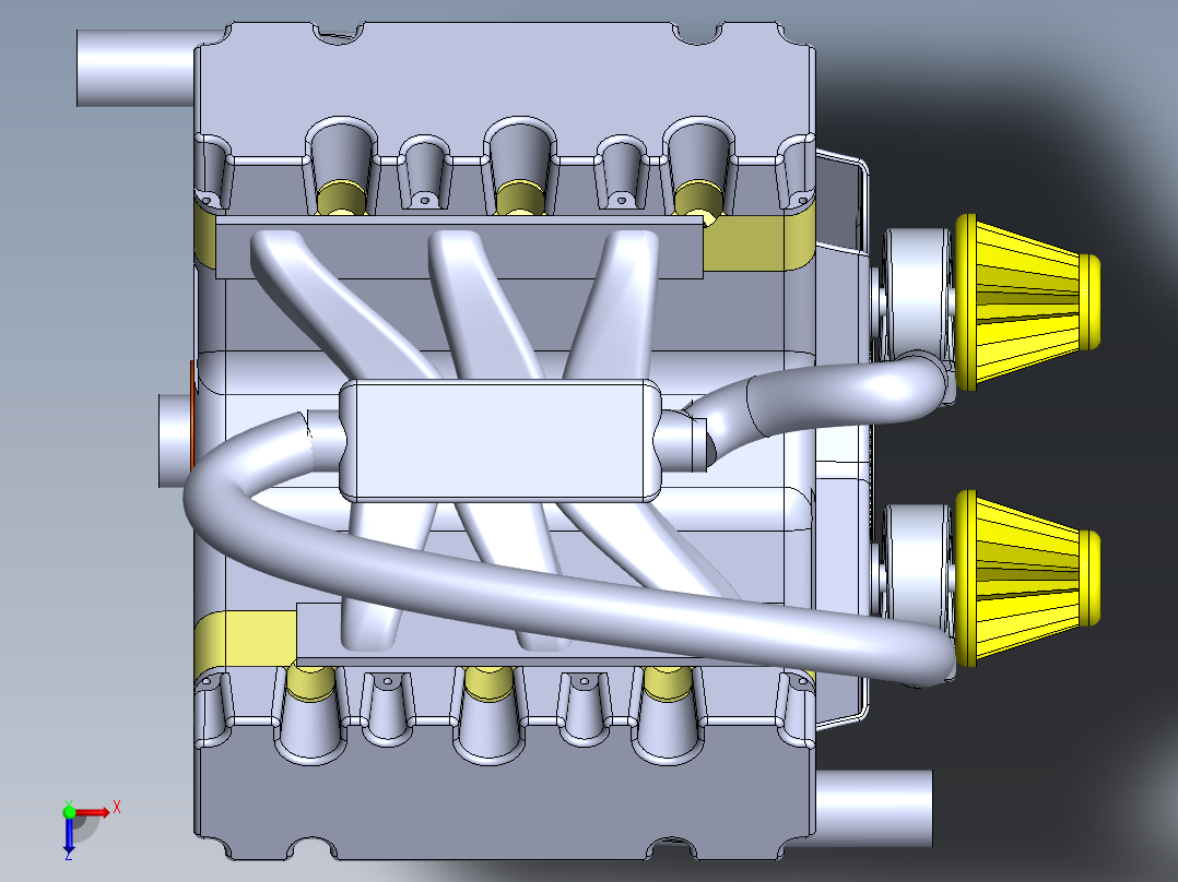 motor-v6六缸发动机简易俯视图