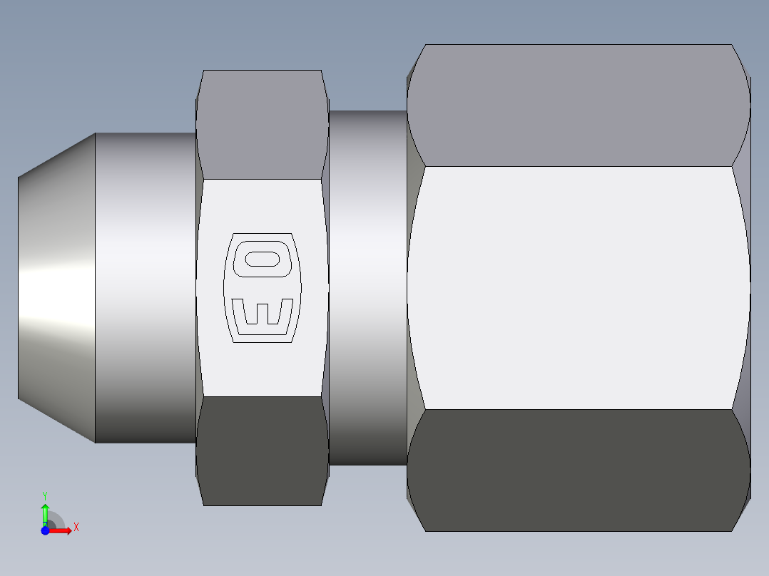 卡套式工业通用硬管接头EO_Weld_connector_AS10L前视图