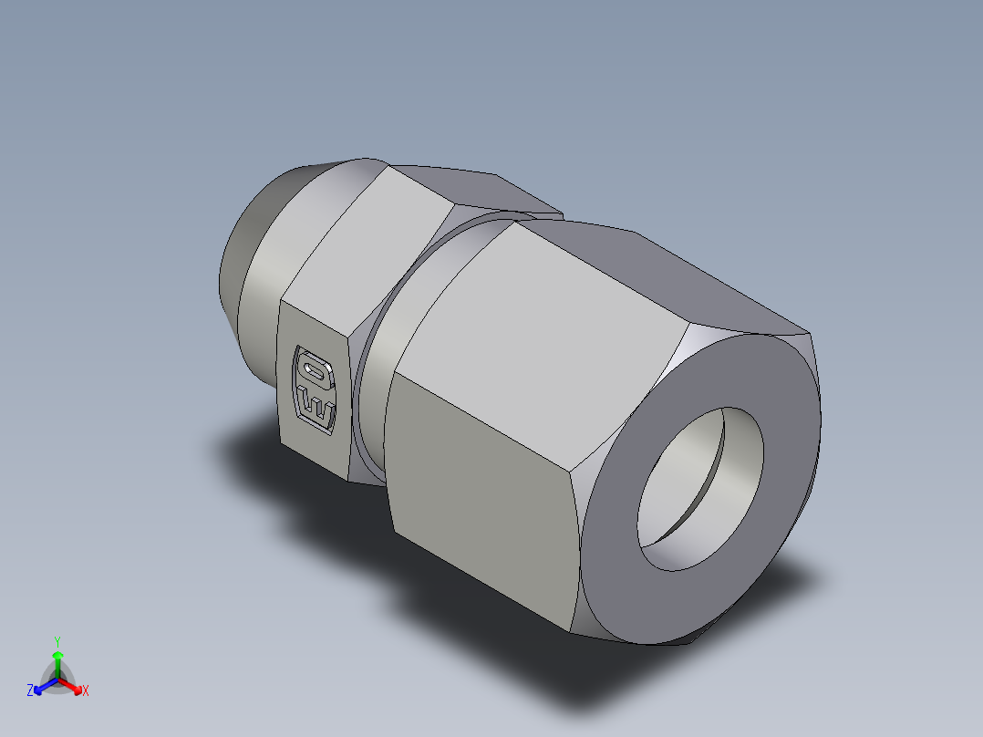 卡套式工业通用硬管接头EO_Weld_connector_AS10L正等轴测图