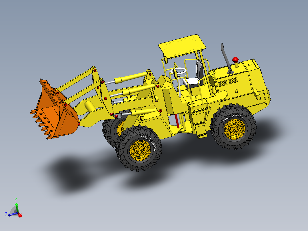 重型装载机比例模型3D图纸 Solidworks设计