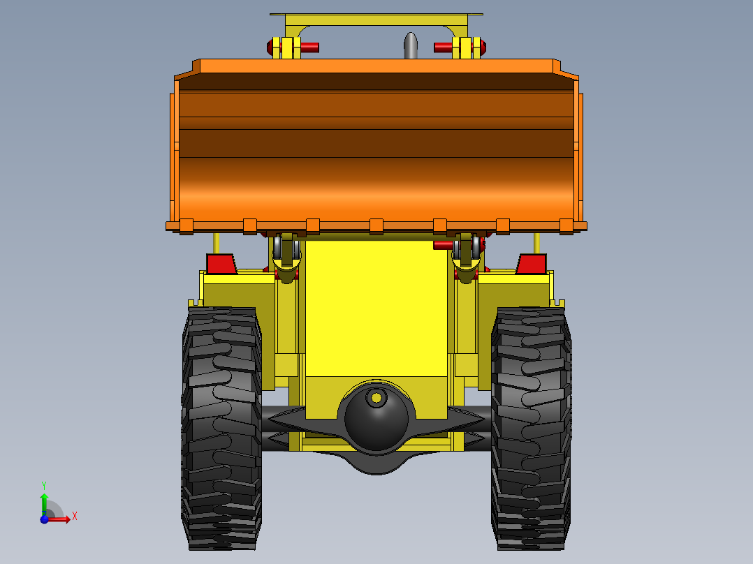 重型装载机比例模型3D图纸 Solidworks设计前视图