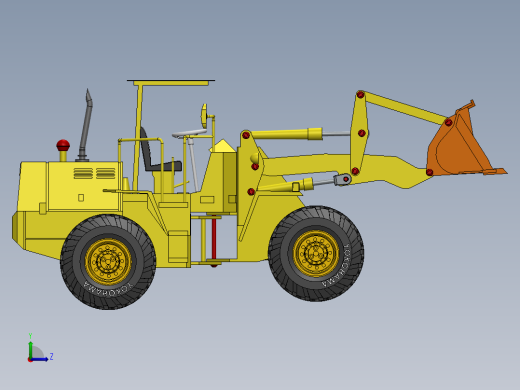 重型装载机比例模型3D图纸 Solidworks设计左视缩略图