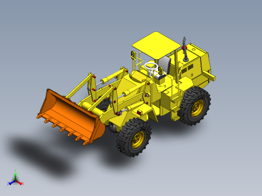 重型装载机比例模型3D图纸 Solidworks设计正等轴测缩略图