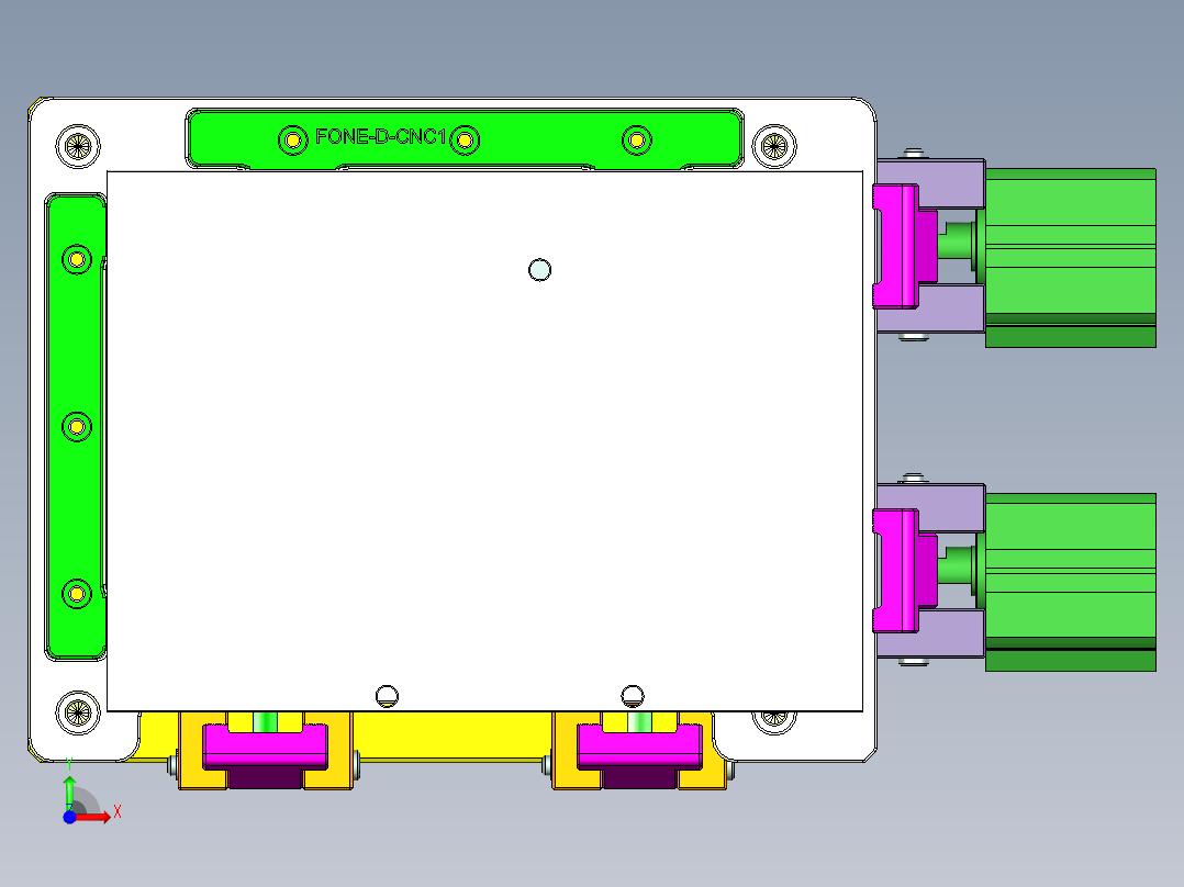 FONE-D-笔记本CNC工装夹具三维模型CNC1-0807前视图